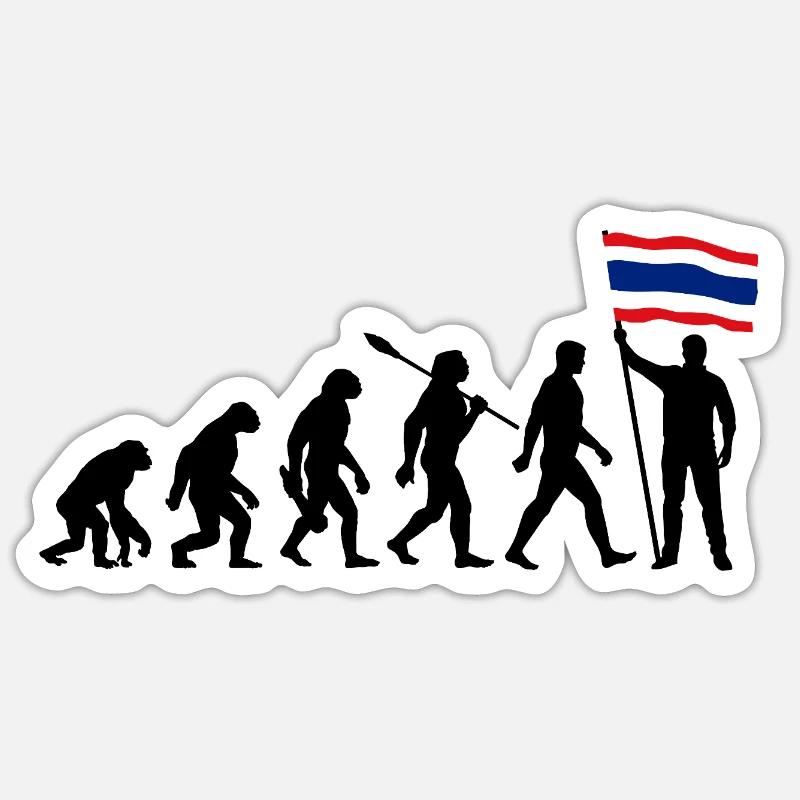 Thailand - Evolution - Flag - Nation - Sticker size S (10 x 10 cm) - white matte