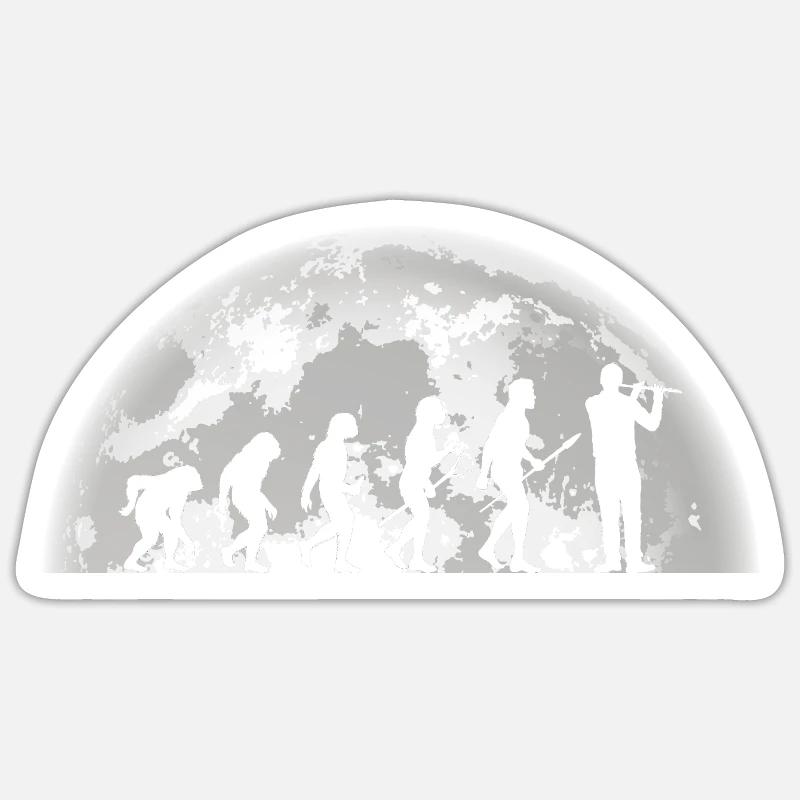 Flûtiste Evolution Flûte - Sticker taille S (10 x 10 cm) - blanc mat