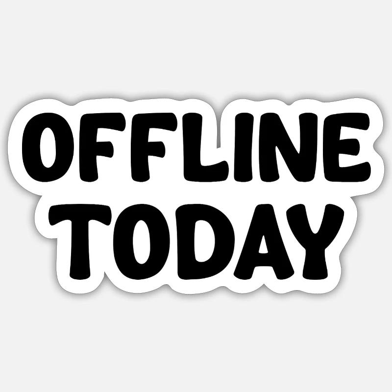 Offline Today - Sticker taille S (10 x 10 cm) - blanc mat