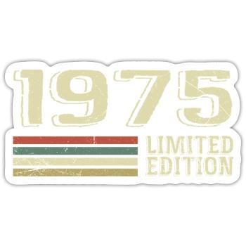 Jahrgang 1975 Geburtstag 1975 Jahrgang 1975 - Sticker Größe S (10 x 10 cm) - Mattweiß - Vorne
