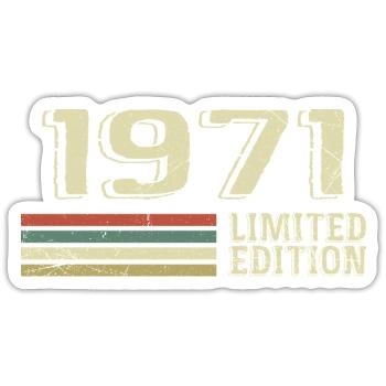 Born in 1971 Birthday 1971 Vintage 1971 - Sticker size S (10 x 10 cm) - white matte - Front