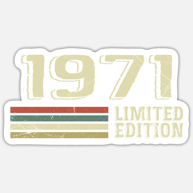 Nées en 1971 anniversaire 1971 Vintage 1971 Sticker taille S (10 x 10 cm)