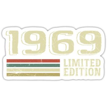 Jahrgang 1969 Geburtstag 1969 Jahrgang 1969 - Sticker Größe S (10 x 10 cm) - Mattweiß - Vorne
