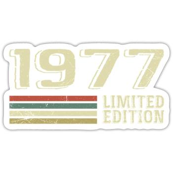 Born In 1977 Birthday 1977 Vintage 1977 - Sticker size S (10 x 10 cm) - white matte - Front