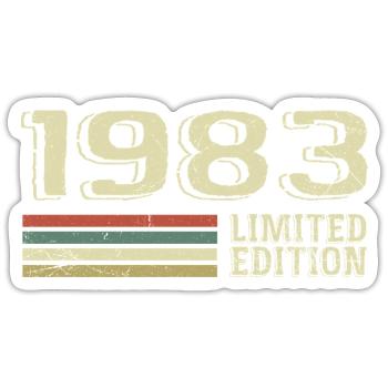 Born in 1983 Birthday 1983 Vintage 1983 - Sticker size S (10 x 10 cm) - white matte - Front
