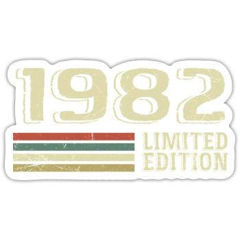 Jahrgang 1982 Geburtstag 1982 Jahrgang 1982 - Sticker Größe S (10 x 10 cm) - Mattweiß - Vorne