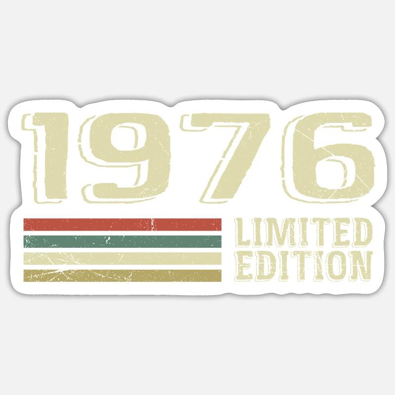 Nées en 1976 anniversaire 1976 Vintage 1976 Sticker taille S (10 x 10 cm)