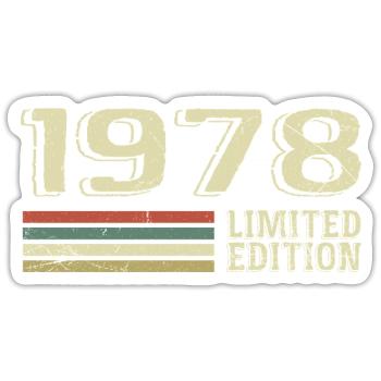 Jahrgang 1978 Geburtstag 1978 Jahrgang 1978 - Sticker Größe S (10 x 10 cm) - Mattweiß - Vorne