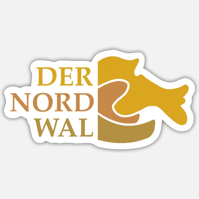 DER NORDWAL - Sticker Größe S (10 x 10 cm) - Mattweiß