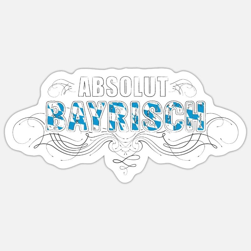ABSOLUTELY BAVARIAN - TOP DESIGN - Sticker size S (10 x 10 cm) - white matte