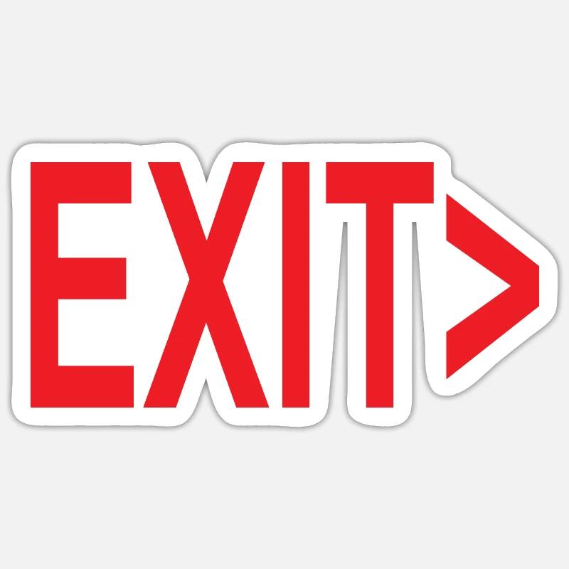 Exit / Exit / Emergency Exit Sticker size S (10 x 10 cm)