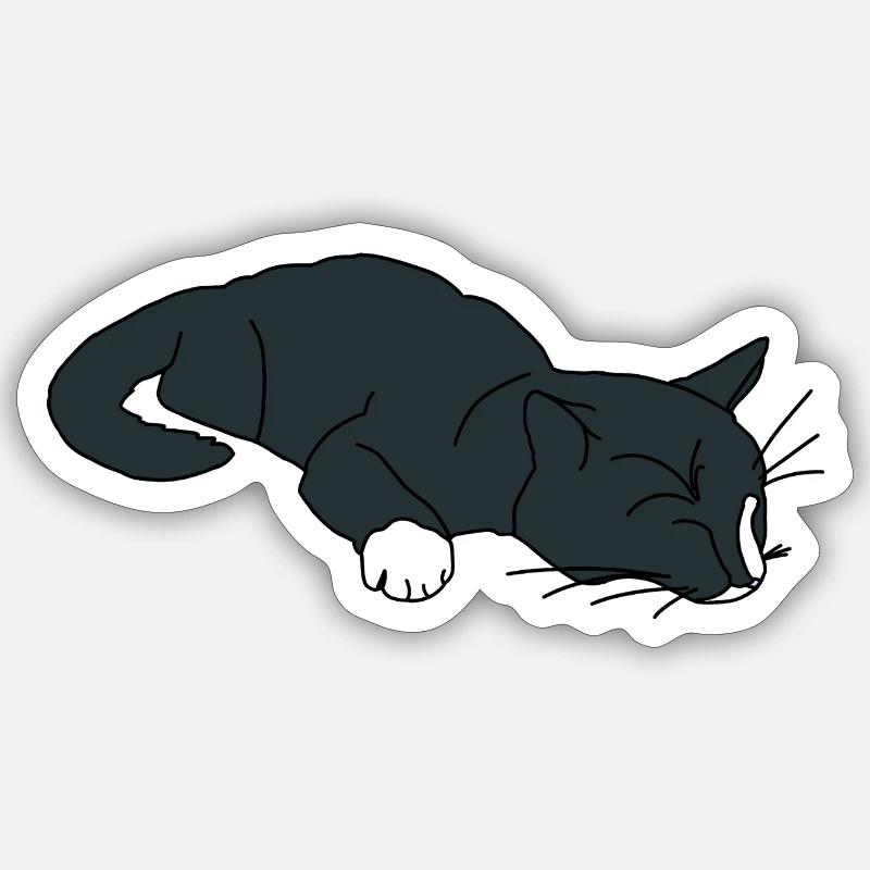 Sleeping Cat Sticker size S (10 x 10 cm)
