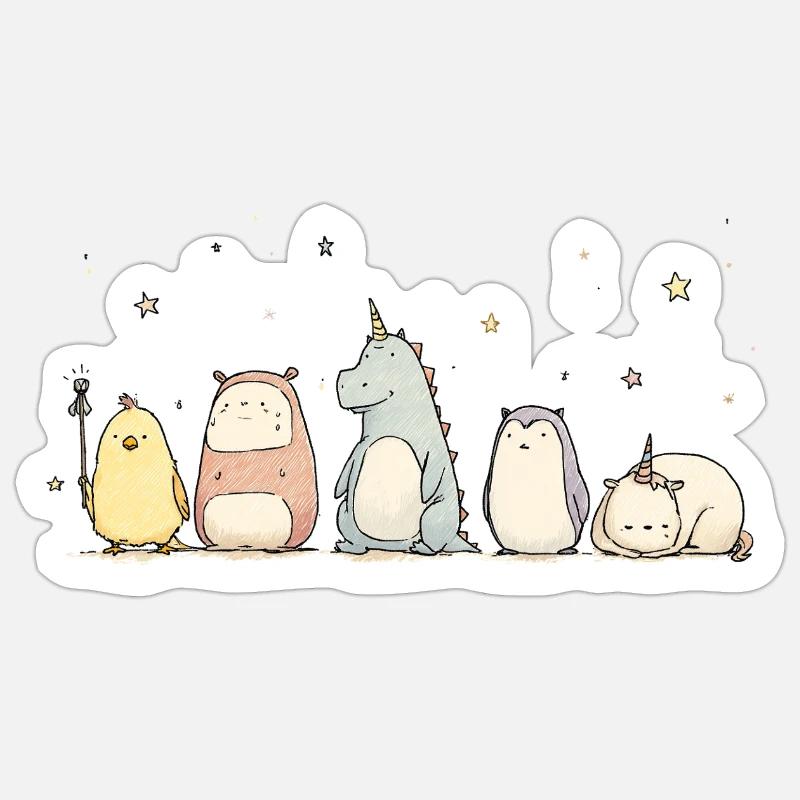 Armée mignonne - Sticker taille S (10 x 10 cm) - blanc mat