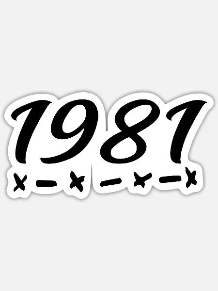 1981 Jahrgang - 44.Geburtstag 1981 Legende 1981 - Sticker Größe S (10 x 10 cm) - Mattweiß