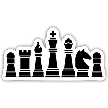 Chess pieces - Sticker size S (10 x 10 cm) - white matte - Front