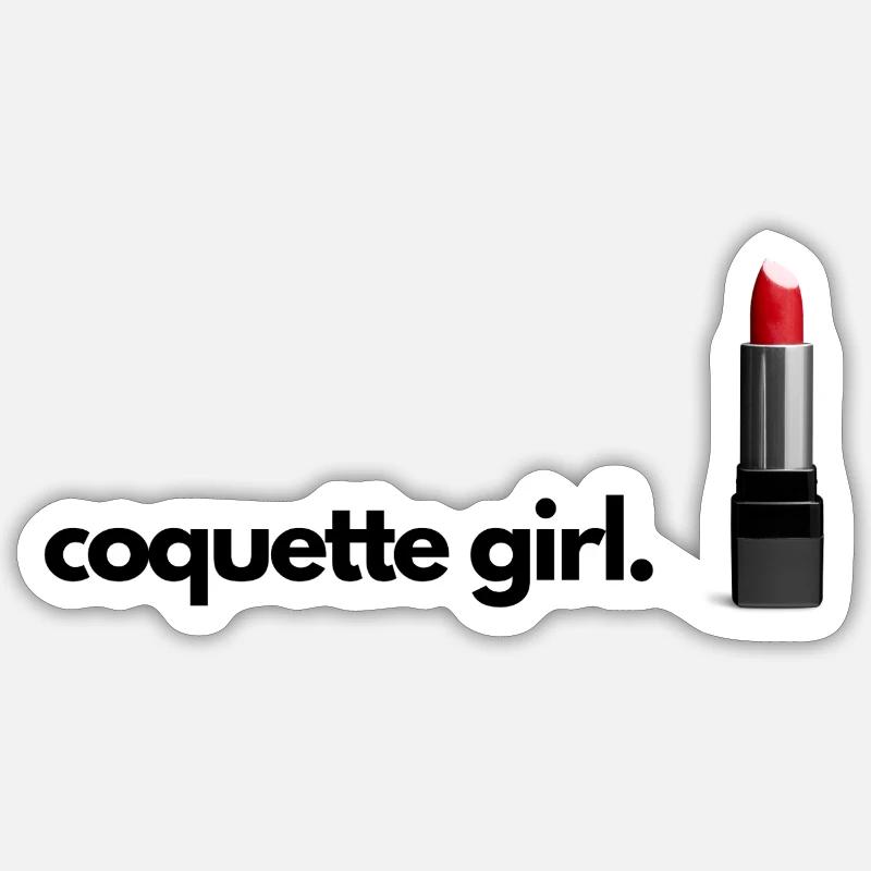 Coquette Mädchen Student Kit Kit - Sticker Größe S (10 x 10 cm) - Mattweiß