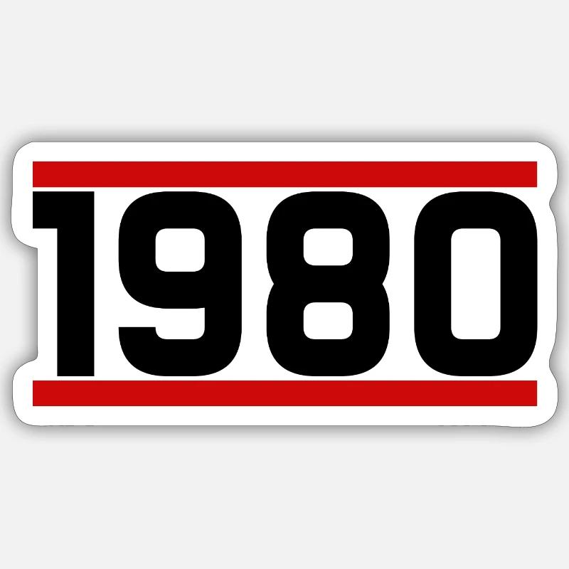 Old school 1980 - Sticker size S (10 x 10 cm) - white matte