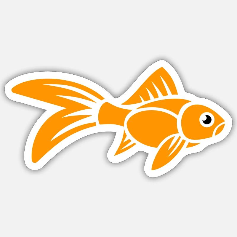Stylized Goldfish - Sticker size S (10 x 10 cm) - white matte
