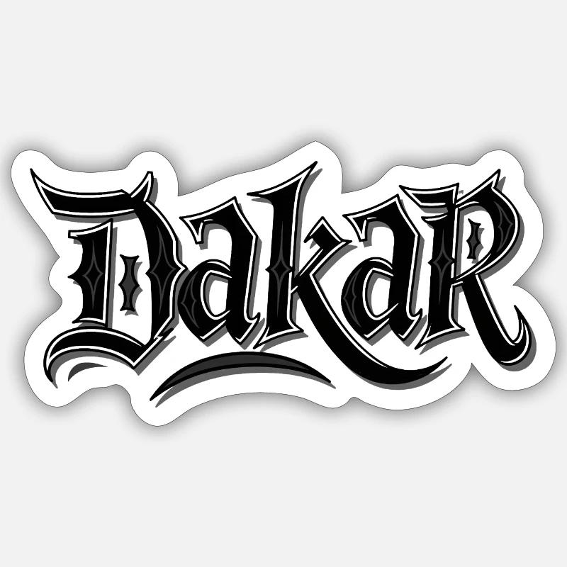 Dakar  - Sticker Größe S (10 x 10 cm) - Mattweiß