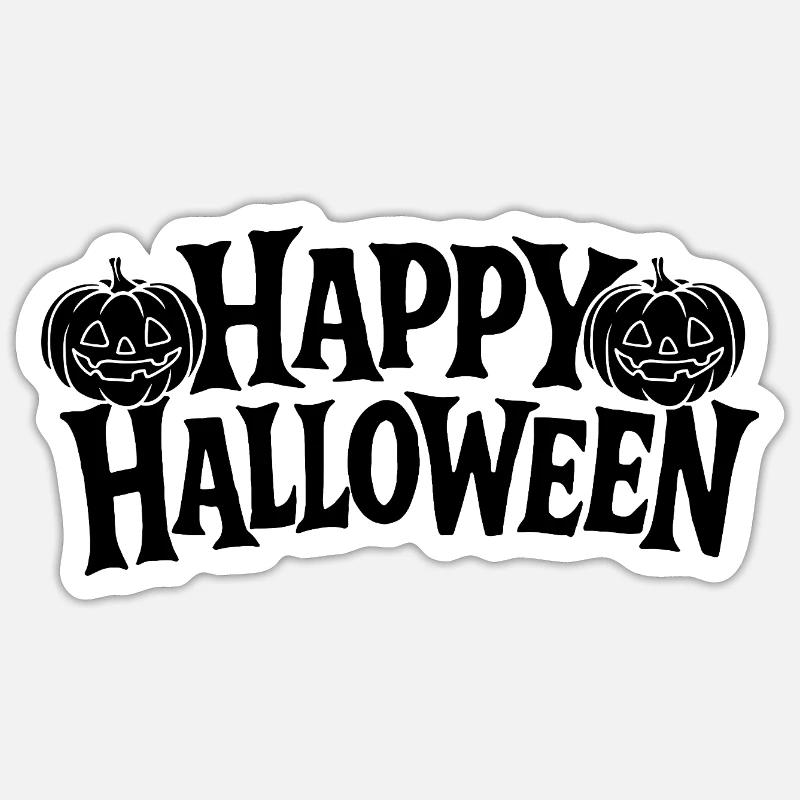 Illustration de joyeux Halloween - Sticker taille S (10 x 10 cm) - blanc mat