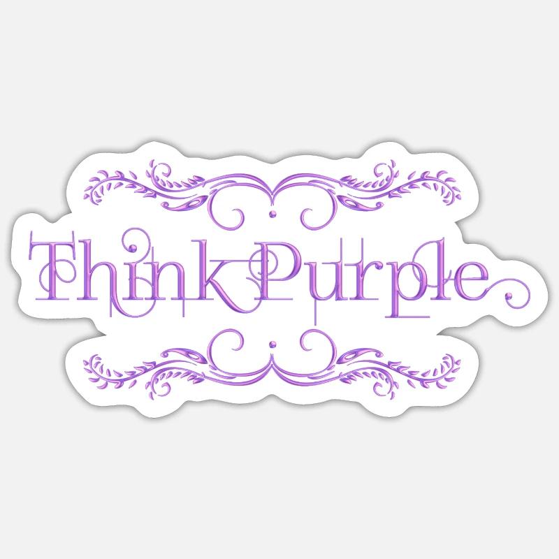 Pensez violet - Sticker taille S (10 x 10 cm) - blanc mat