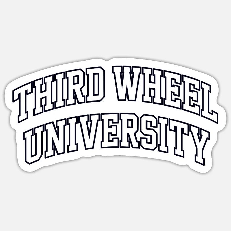 Third Wheel University Logo - Sticker Größe S (10 x 10 cm) - Mattweiß