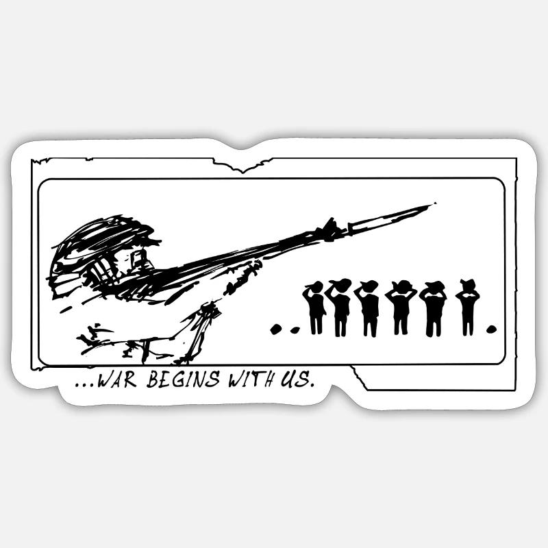 Spread Peace - Sticker Größe S (10 x 10 cm) - Mattweiß