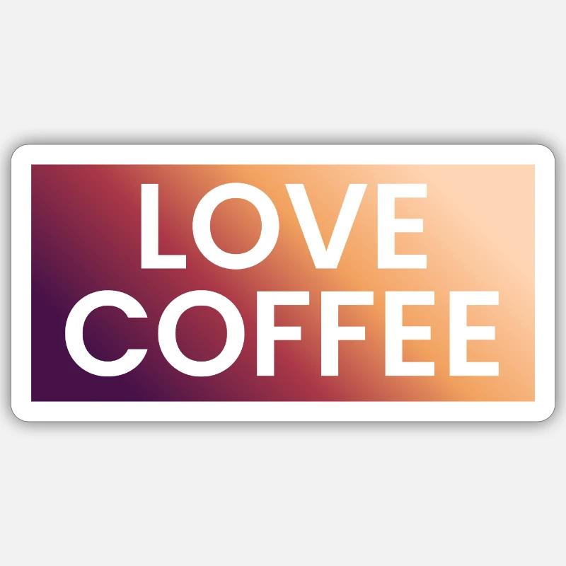 Coffee Love in Gradient - Sticker size S (10 x 10 cm) - white matte
