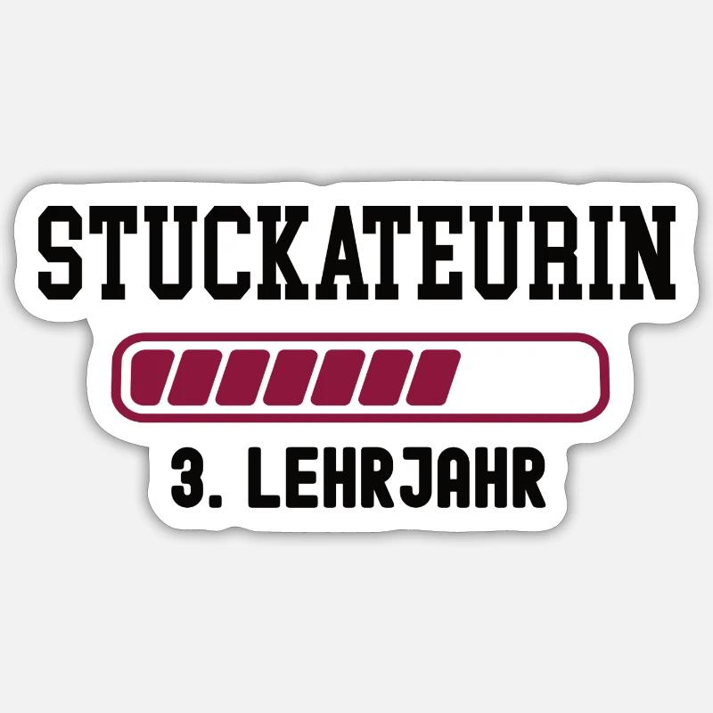 Apprenticeship plasterer 3rd year apprenticeship plasterer - Sticker size S (10 x 10 cm) - white matte