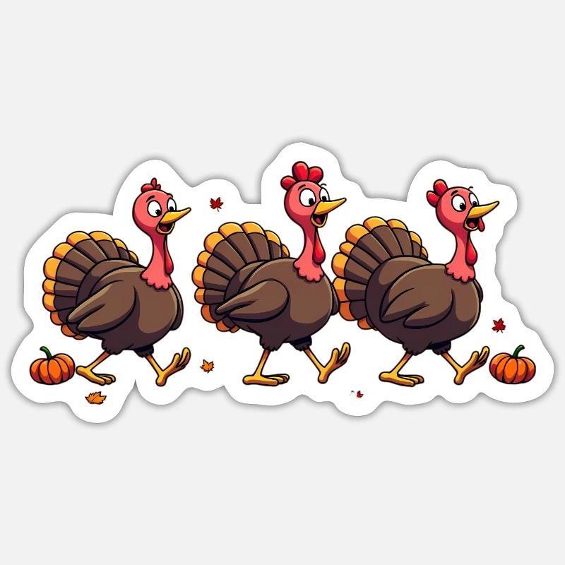 Bébé dinde de Thanksgiving - Sticker taille S (10 x 10 cm) - blanc mat