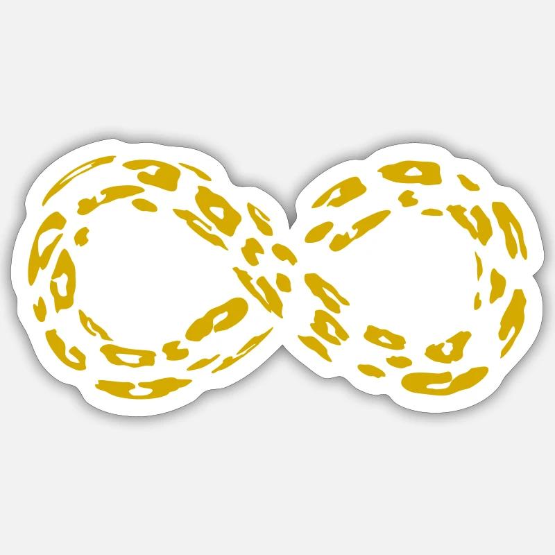Boucle infinie léopard (alternative) - Sticker taille S (10 x 10 cm) - blanc mat