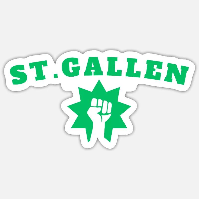 Saint-Gall - Sticker taille S (10 x 10 cm) - blanc mat