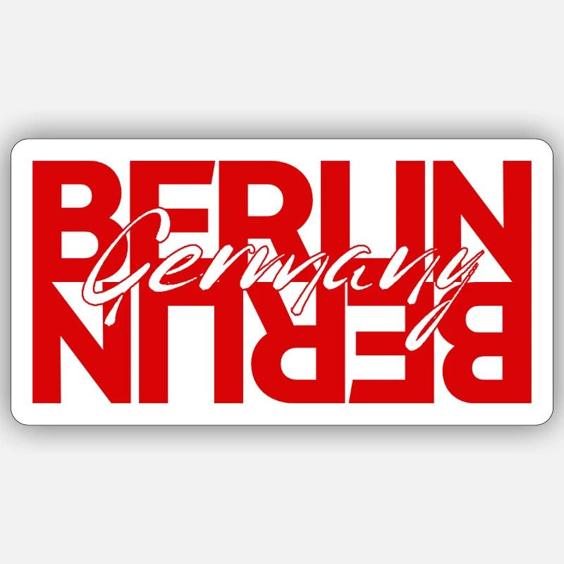 Superposition de lettrage Berlin - Sticker taille S (10 x 10 cm) - blanc mat