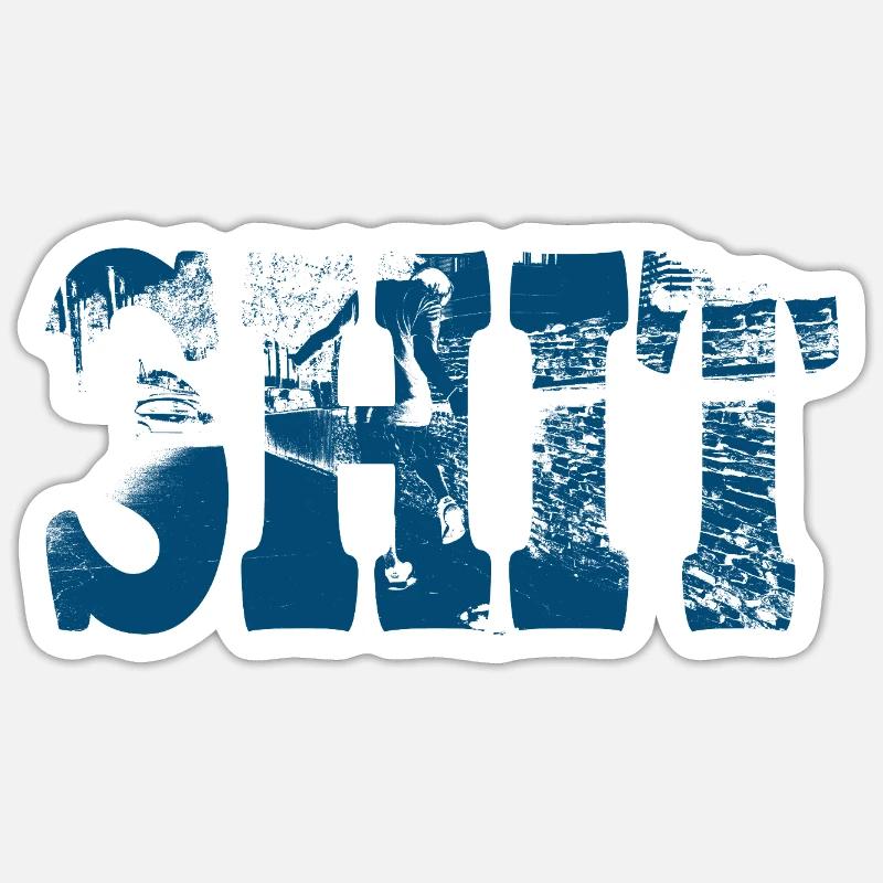 Merde - Sticker taille S (10 x 10 cm) - blanc mat