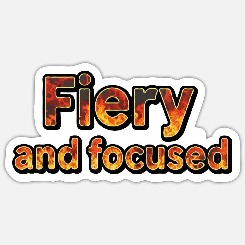Fougueux et concentré - Sticker taille S (10 x 10 cm) - blanc mat