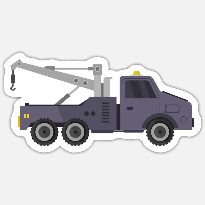 Abschleppwagen - Sticker Größe S (10 x 10 cm) - Mattweiß