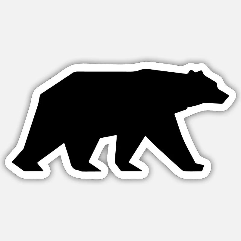 Bear silhouette icon - Sticker size S (10 x 10 cm) - white matte