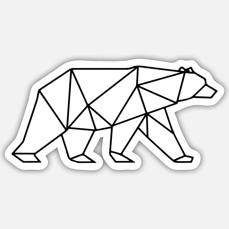 Polygone d’ours - Sticker taille S (10 x 10 cm) - blanc mat