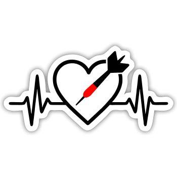 Heart Darts – Passion for Precision - Sticker size S (10 x 10 cm) - white matte - Front