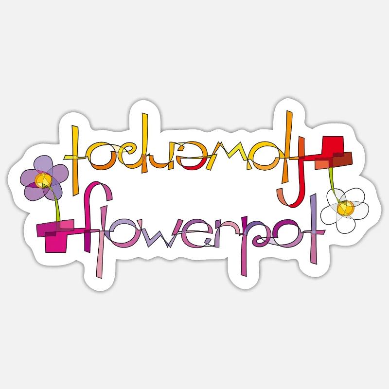 Blumentopf - Sticker Größe S (10 x 10 cm) - Mattweiß