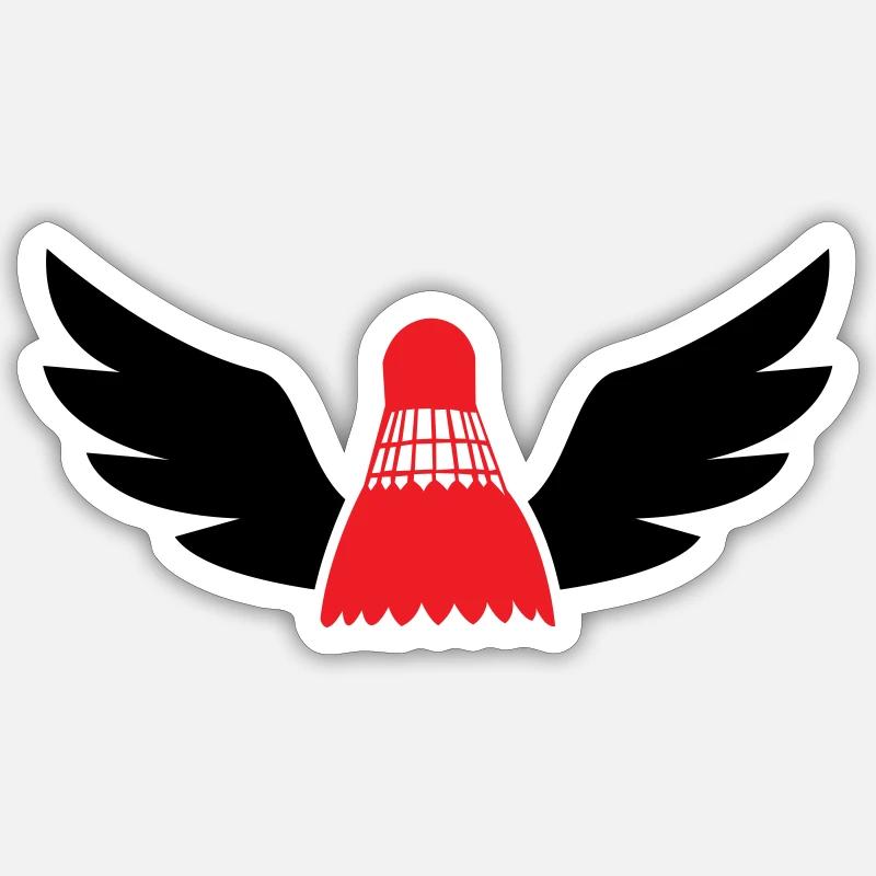 badminton - Sticker size S (10 x 10 cm) - white matte