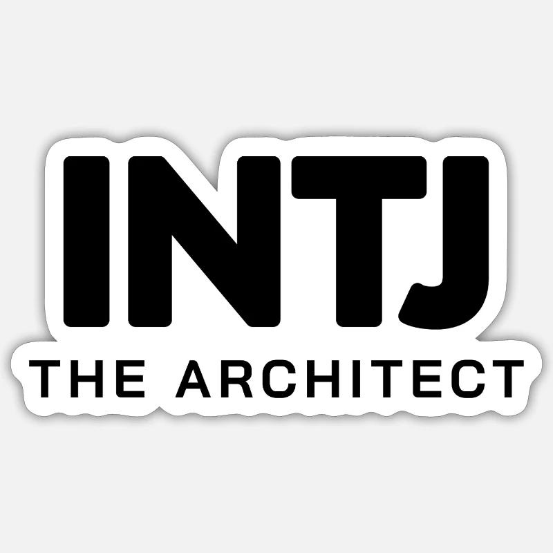 INTJ – The Architect | Minimalistisches Design - Sticker Größe S (10 x 10 cm) - Mattweiß