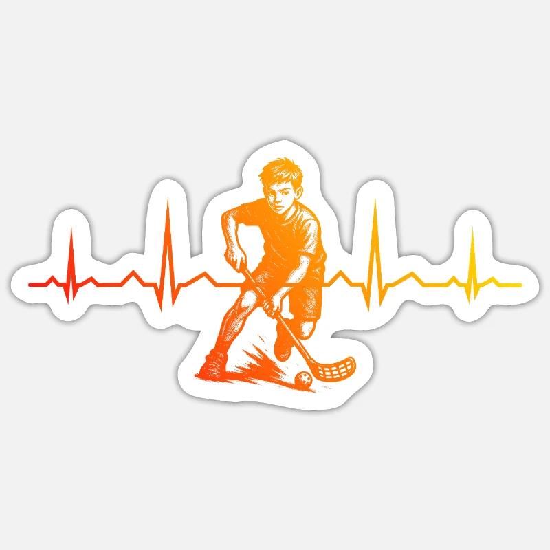 Modern Floorball Artwork - Sticker size S (10 x 10 cm) - white matte