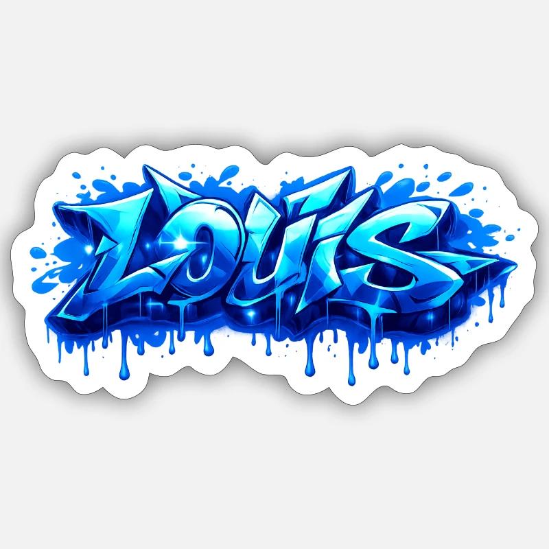 Graffiti LOUIS Name Gift Ideal Printable Sticker size S (10 x 10 cm)