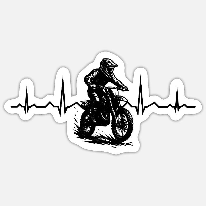 Motocross Adore porter - Sticker taille S (10 x 10 cm) - blanc mat