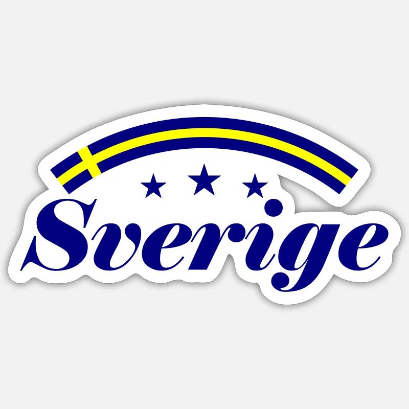 Suède Drapeau Sverige - Sticker taille S (10 x 10 cm) - blanc mat