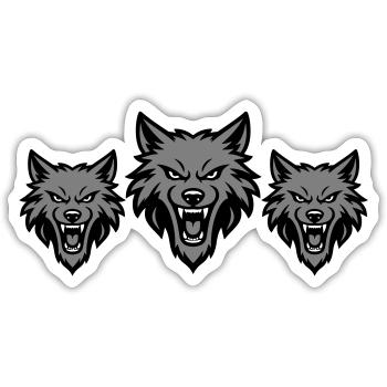 Wolf Team Rudel - Sticker Größe S (10 x 10 cm) - Mattweiß - Vorne