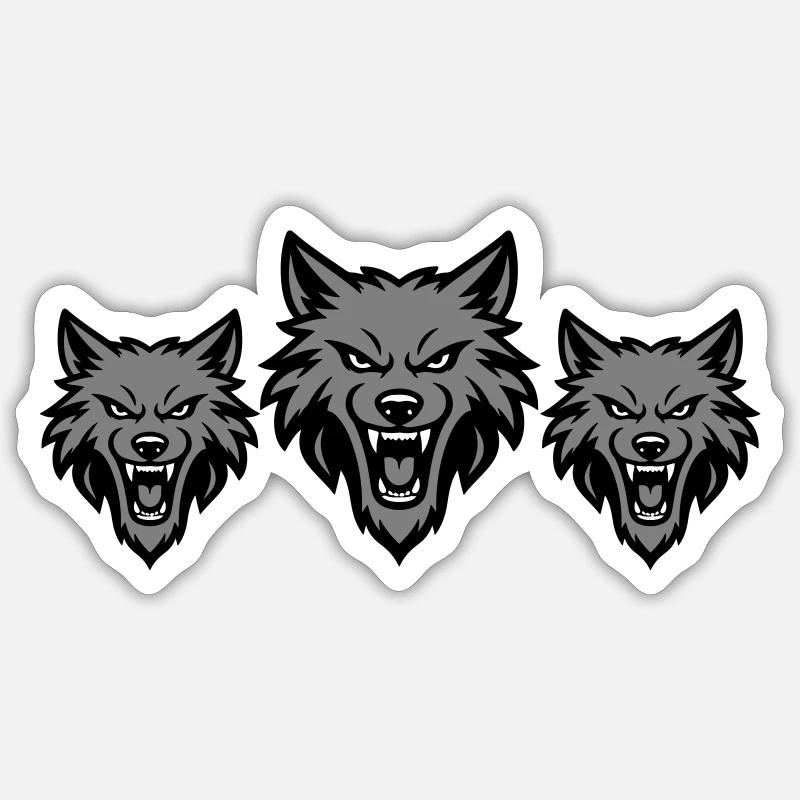 Wolf Team Pack - Sticker size S (10 x 10 cm) - white matte