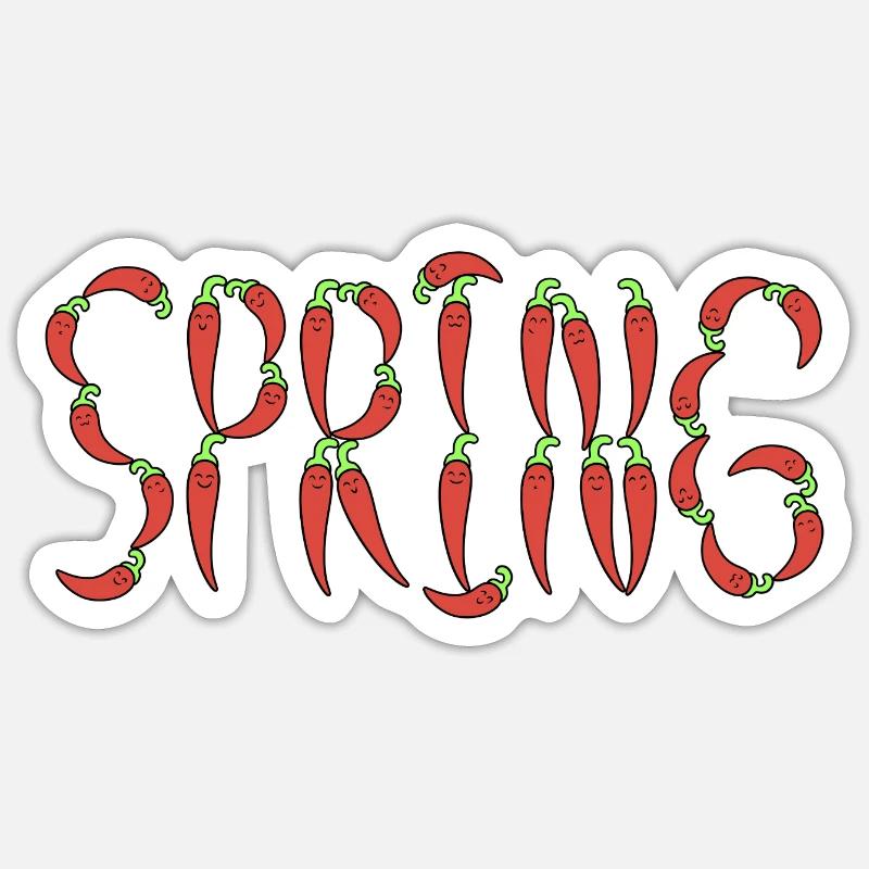 Source du piment - Sticker taille S (10 x 10 cm) - blanc mat