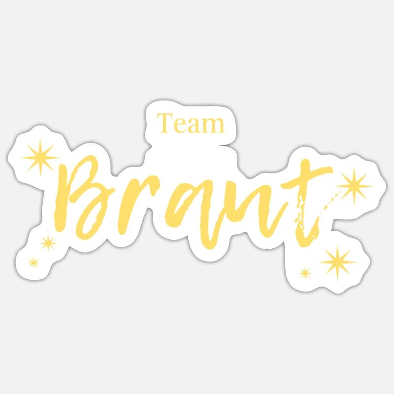 Team Brant Gold Script Stars - Sticker size S (10 x 10 cm) - white matte